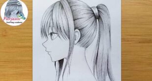 Anime Girl Drawing Easy Tutorial for beginners || How to draw anime girl in SIDE VIEW