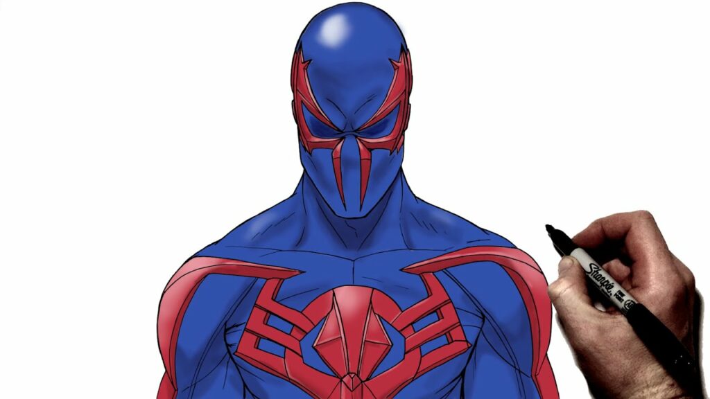 How To Draw Spiderman 2099 | Step By Step | Marvel