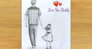 Father's day special drawing ||  Easy way to draw Father and Daughter -step by step