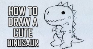 How To Draw A Cute Cartoon Dinosaur