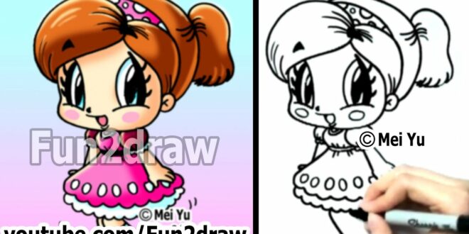 How to Draw Cartoon People - Chibi Girl - Cute Art - Fun2draw | Online Cartoon Classes