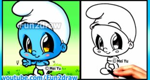 How to Draw Cartoons - Smurf + Funny Extra Drawing - Cute Art Fun2draw Chibi | Online Art Lessons