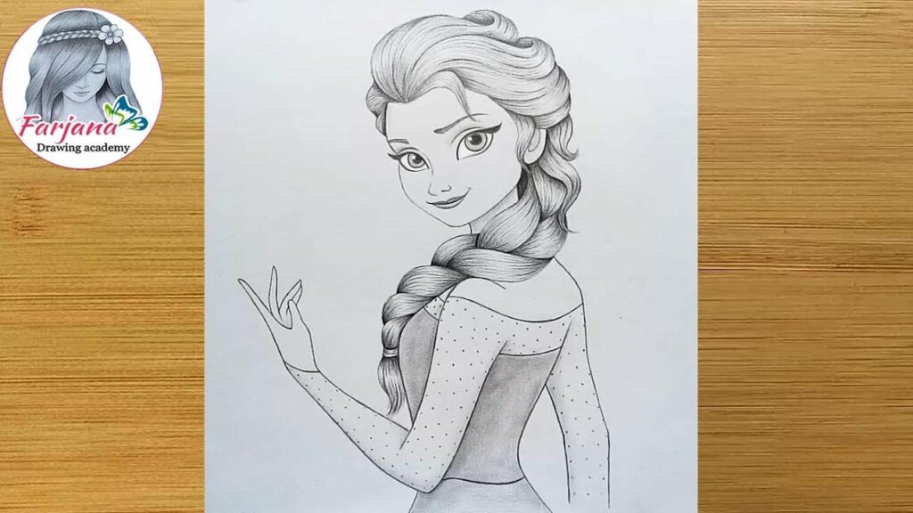 How to Draw Disney Princess Elsa - step by step Frozen w/ Pencil Sketch