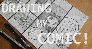 DRAWING A PAGE OF MY MANGA COMIC! (How I Draw a Page)