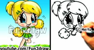 How to Draw Cartoon People - How to Draw a Cheerleader - Drawing Step by Step - Fun2draw Art Classes