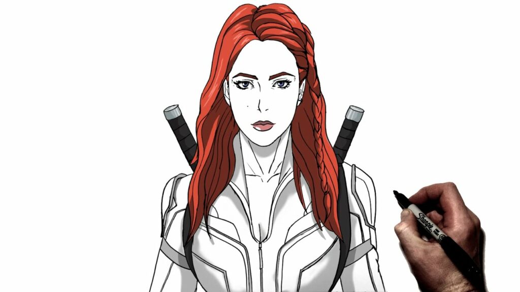 How To Draw Black Widow (2021) | Step By Step | Marvel