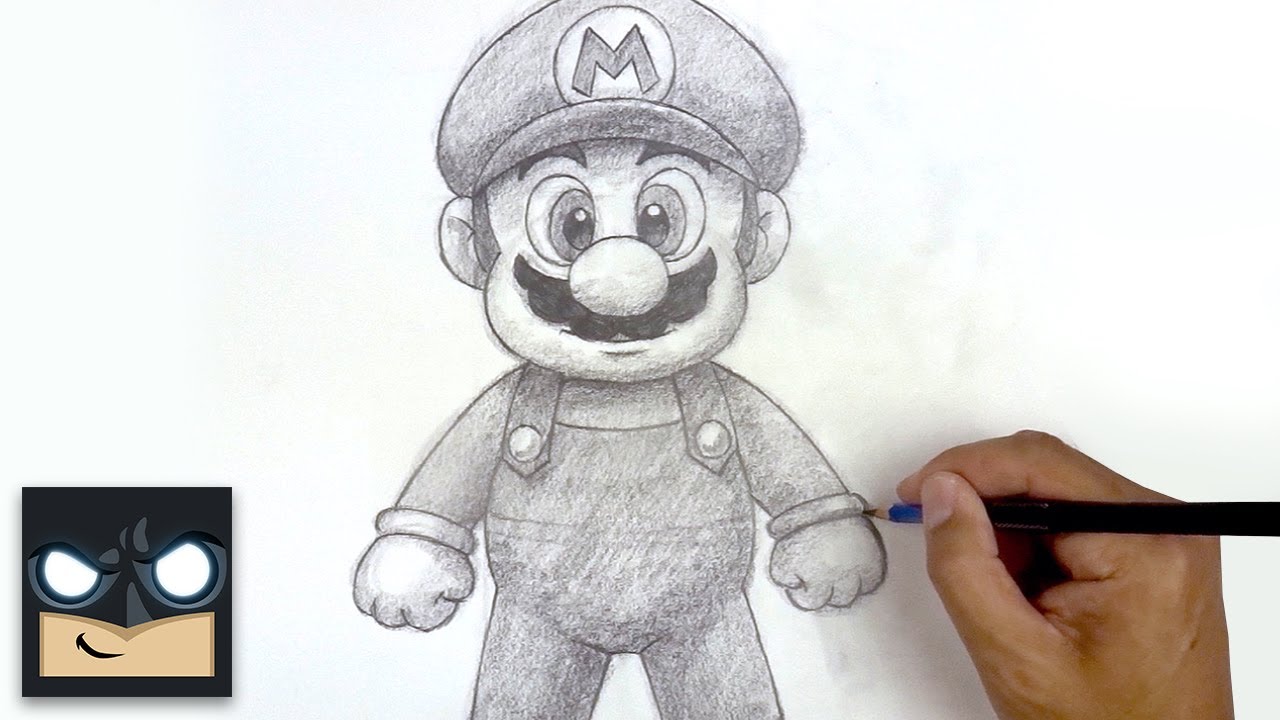 How To Draw Super Mario - Sketch Sundays - Easy Video Tutorial
