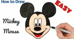 How to Draw Mickey Mouse Easy Cartoon Drawing for beginners Step by Step