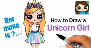 How to Draw a Unicorn Cute Girl Easy