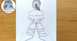 How to draw a girl with beautiful dress for beginners || Pencil Sketch || Drawing Tutorial