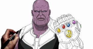 How To Draw Thanos (Infintity Gauntlet) | Step By Step | Marvel Avengers