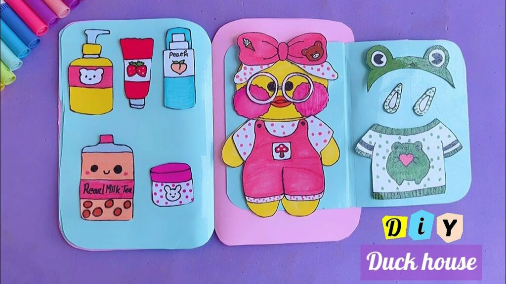 DIY Lalafanfan PAPER DUCK / How to draw a duck Lalafafan and clothes / Tonni art and craft