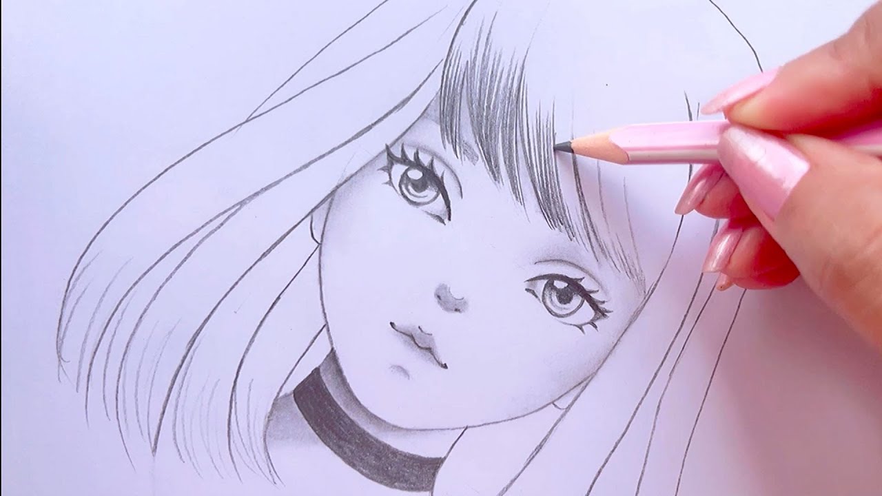 Easy anime girl drawing || How to draw anime step by step || Pencil