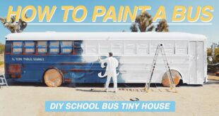 HOW TO PAINT A SCHOOL BUS!!! DIY SCHOOL BUS TINY HOUSE CONVERSION Ep. 6 | MODERN BUILDS