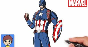 How to Draw Captain America Step by Step - Marvel Superheroes Drawing Tutorial