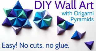 DIY Paper Wall Art with Origami Pyramid Pixels - Easy Tutorial and Decorating Ideas