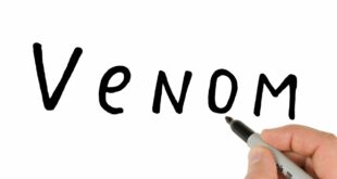 How to turn words VENOM into drawing Venom Spiderman villain from marvel comic
