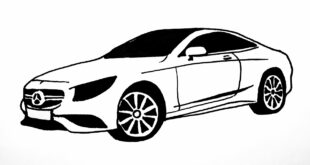 How to draw a Mercedes Benz CLA C Class Luxury Sports Coupe Car Racing Racer