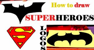 How to Draw SUPERHEROES Logos for Beginners Step by Step Easy on paper - Batman/Superman logo