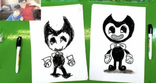 How to Draw Bendy and the Ink Machine / Doodling for kids