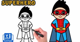 How To Draw A SUPERHERO - Spiderman Kid | Step By Step Drawings