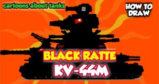 How To Draw Cartoon Tank Hybrid KV-44M Black Ratte | HomeAnimations - Cartoons About Tanks