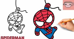 How To Draw Spiderman | Miniso Marvel Style | Cute Easy Step By Step Drawing Tutorial