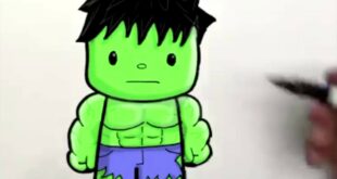 How To Draw Cute Hulk Cartoon || Easy Step By Step Tutorial