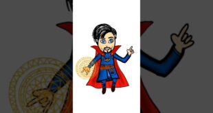 How to draw a cute little Doctor strange??. #marvel #drawing #doctorstrange #shorts