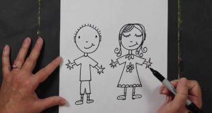 How to Draw a Cartoon Girl and Boy Step-By-Step for Kids