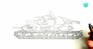 How To Draw Cartoon Tank KV-6 | Gerand - Cartoons About Tanks