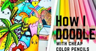 How to doodle like a PRO for beginners|Cheap color pencil doodle|How to color doodles